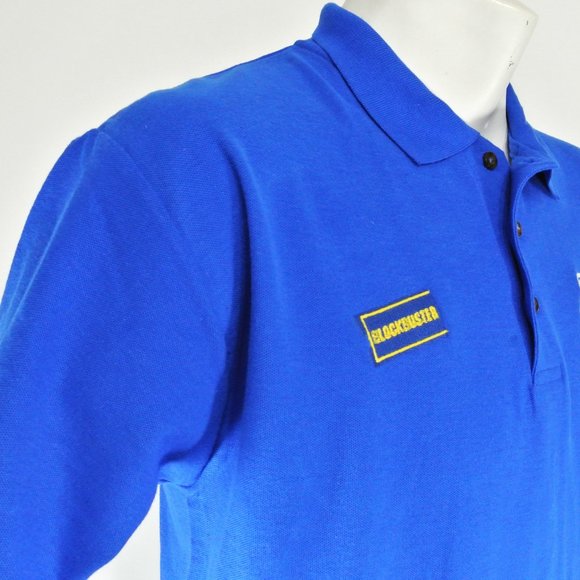 BLOCKBUSTER VIDEO Sega Video Game Vintage Employee Uniform Shirt Blue Size Small - Picture 13 of 14